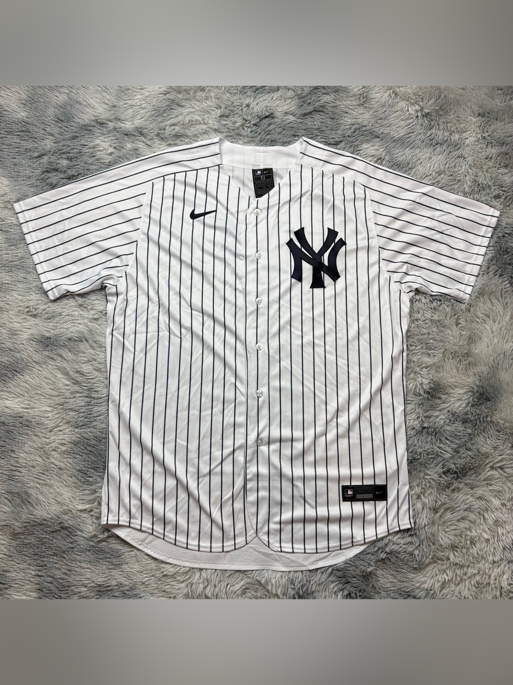 Nike New York Yankees Authentic Home Jersey Pinstripe Made In USA